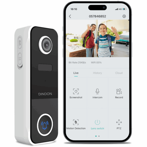 Sonnette Vidéo WiFi intelligente Dindon (Blanc) – Image 4