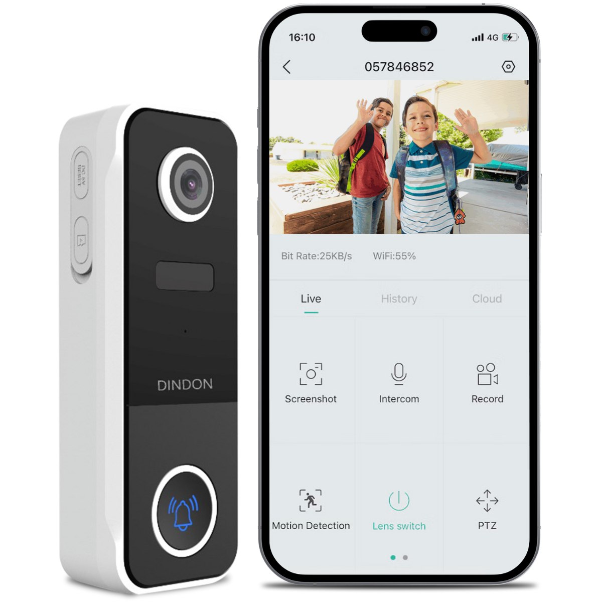 Sonnette Vidéo WiFi intelligente Dindon (Blanc) – Image 4